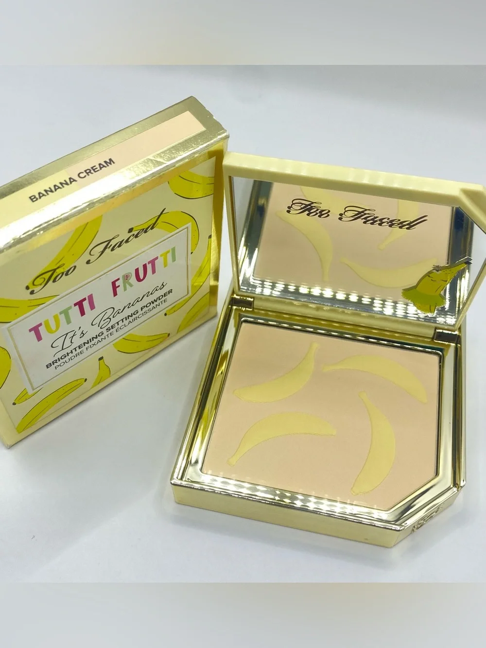 Too Faced Tutti‎ Frutti It's Bananas BANANA CREAM Brightening Setting Powder NIB